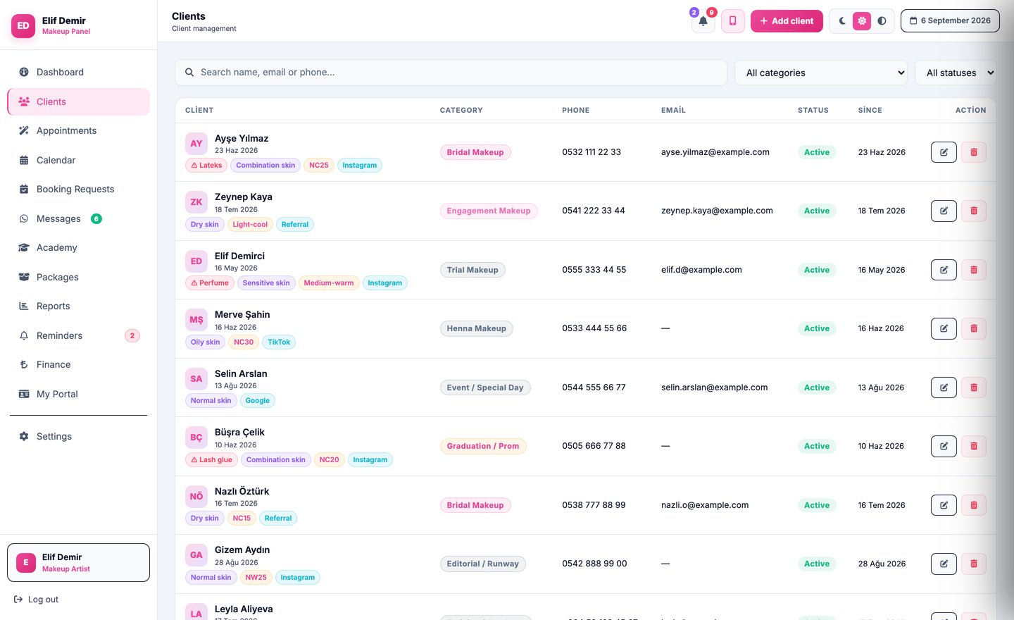 Client list