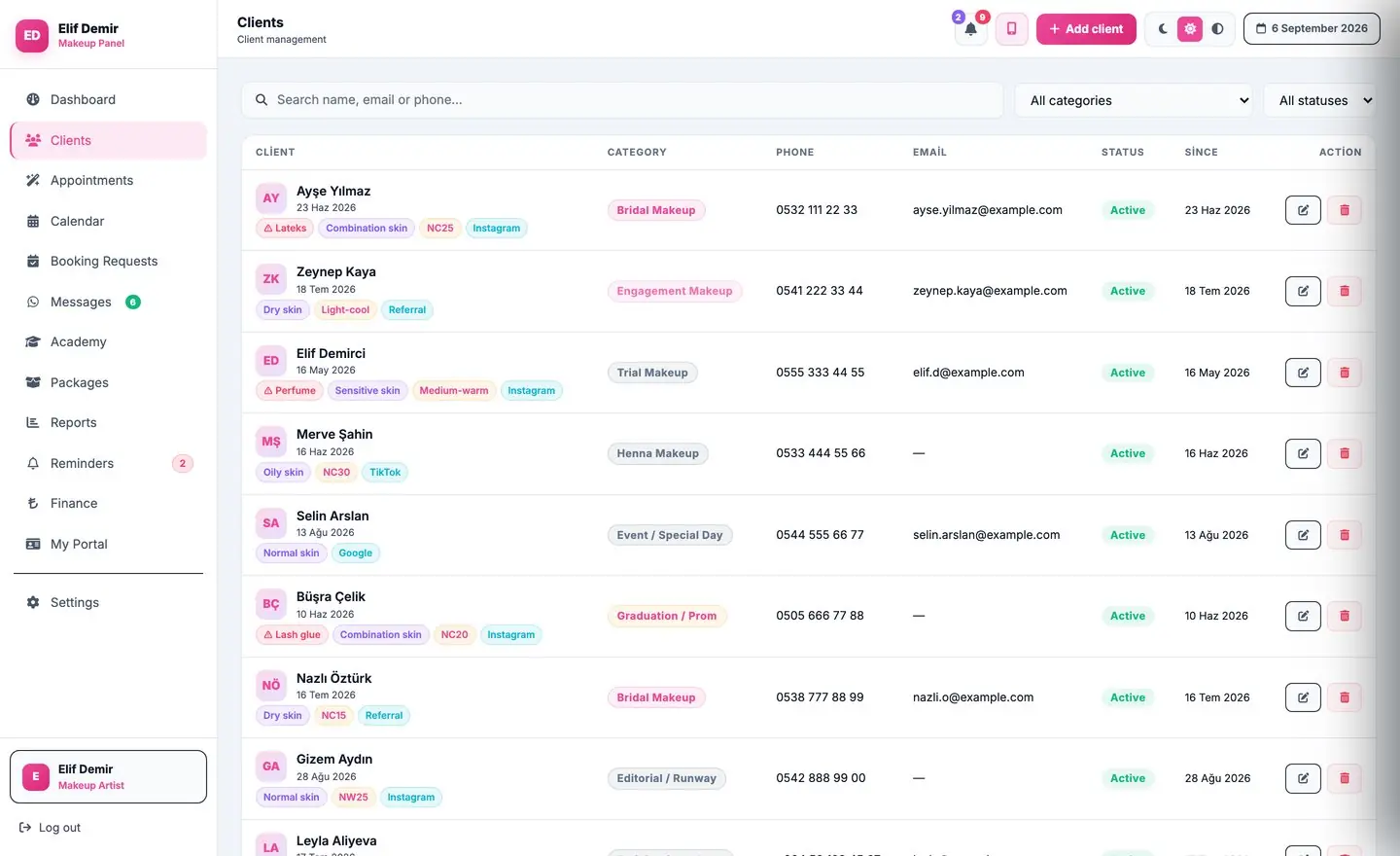 Client list