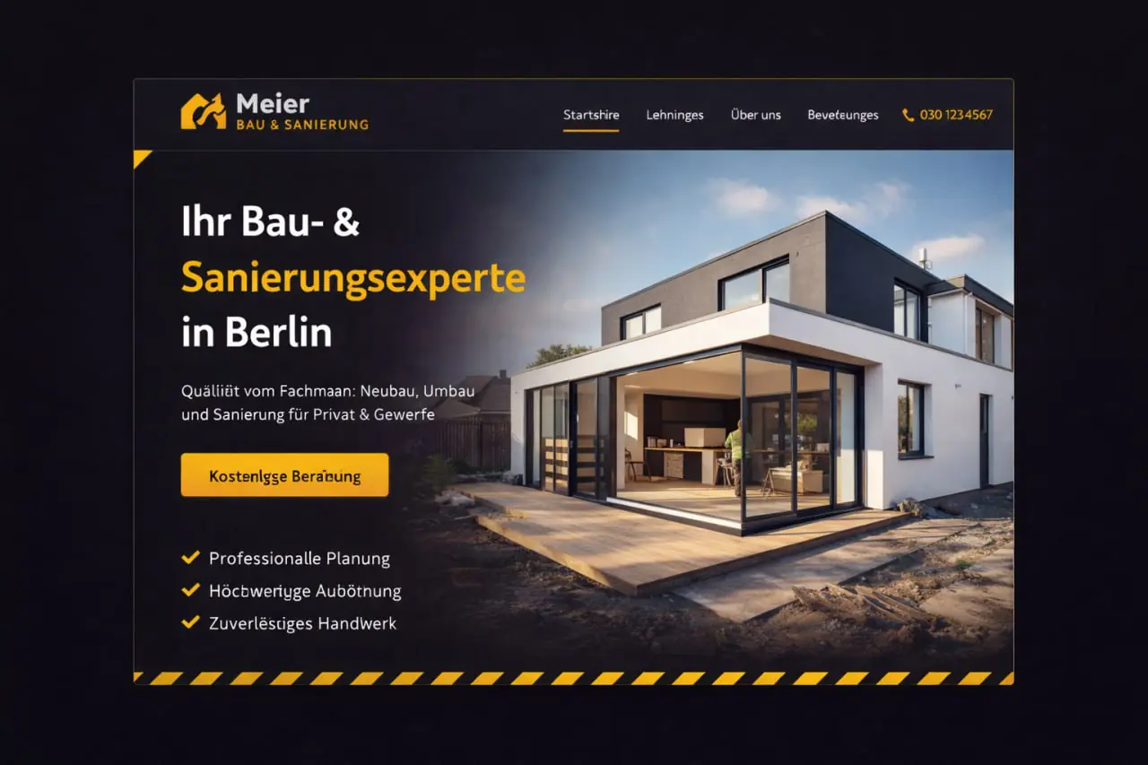 Designkonzept für ein Bauunternehmen