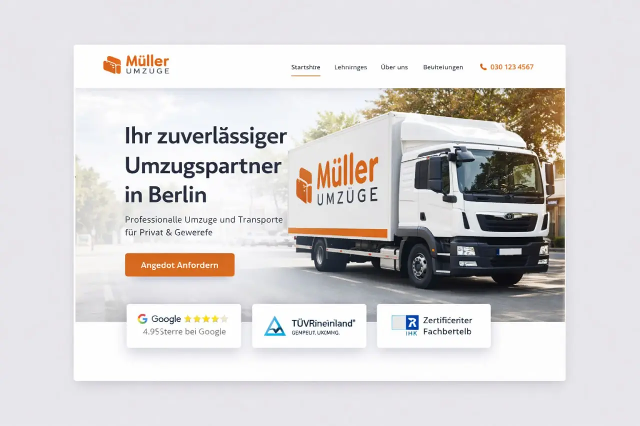 Designkonzept für ein Umzugsunternehmen